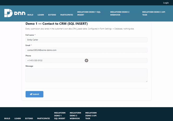 SQL insert to CRM_Leads
