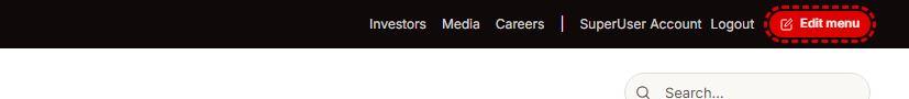 The Edit menu pill in the utility bar opens the Menu Builder