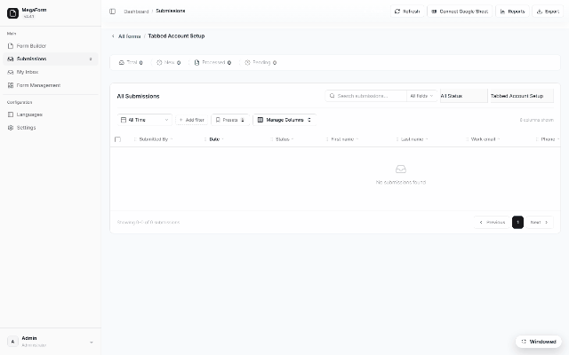 The same grid on DNN: live search, Add filter conditions, and saved presets