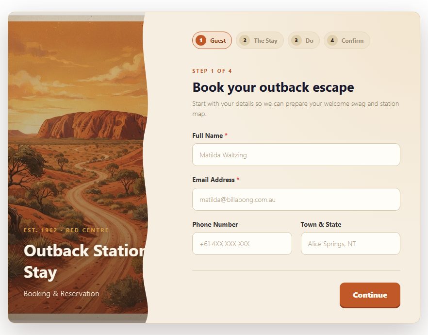 Outback Station Stay Booking