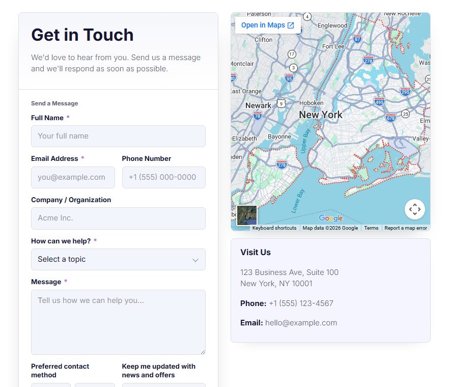 Contact Us — Map Right, Modern
