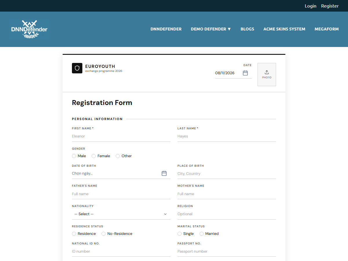 EuroYouth Document Registration
