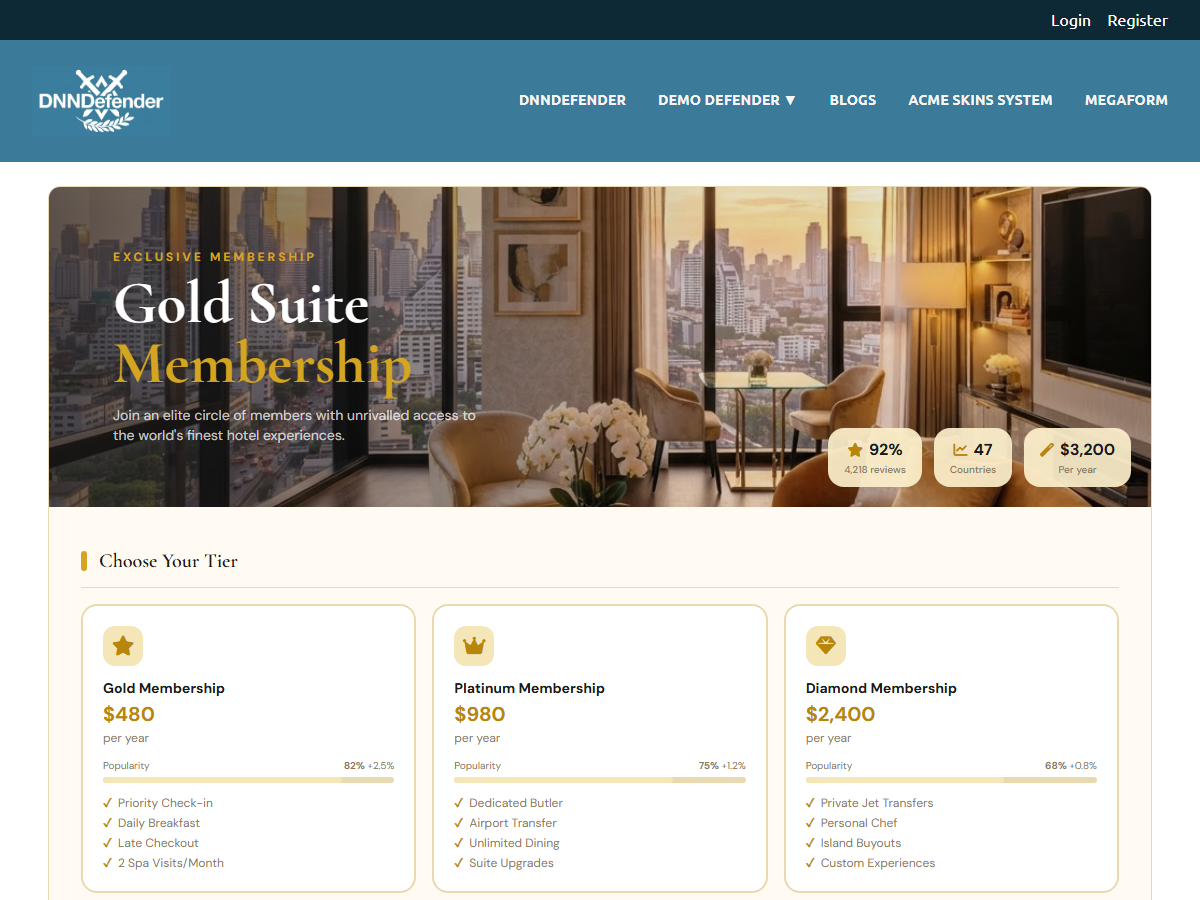 Gold Suite — Membership Application