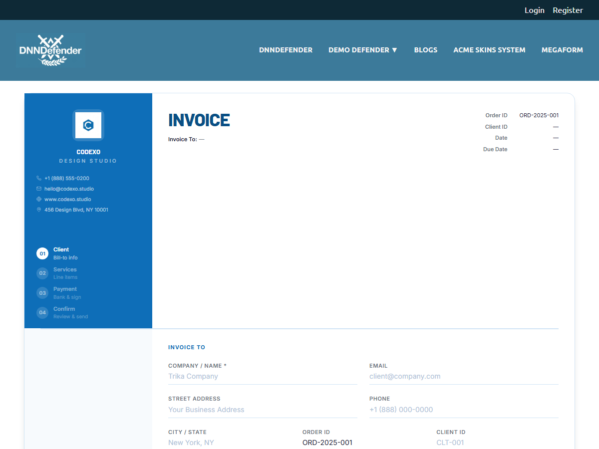 Invoice — Codexo Design Studio