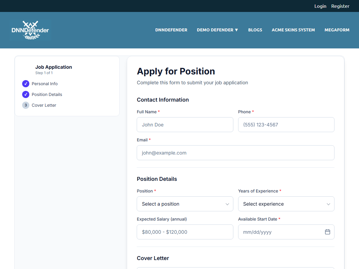Apply for Position