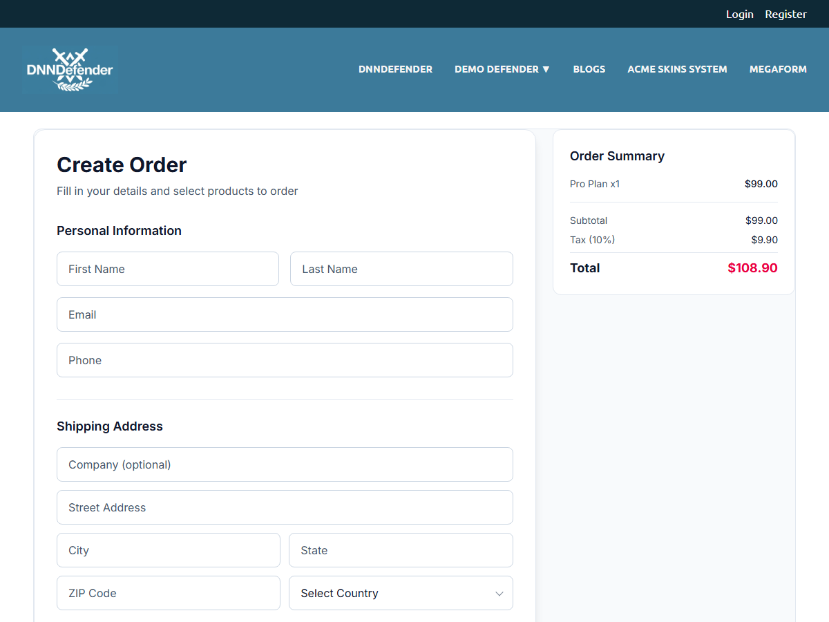 Create Order