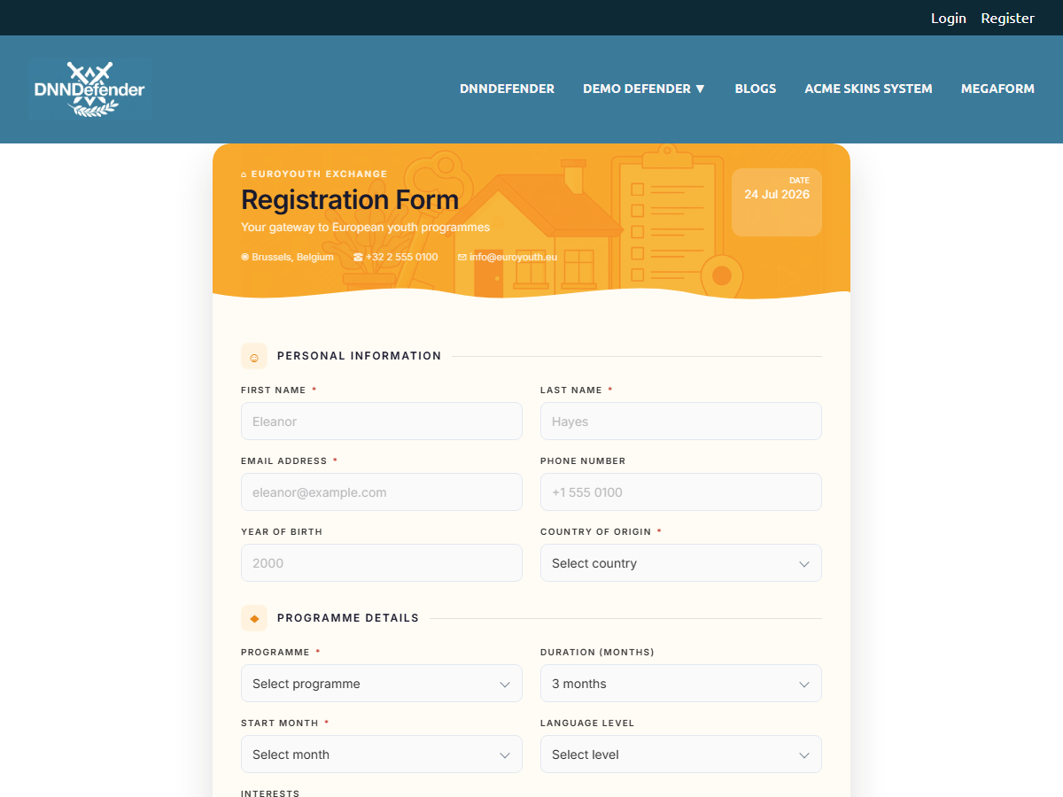 EuroYouth Estate Registration